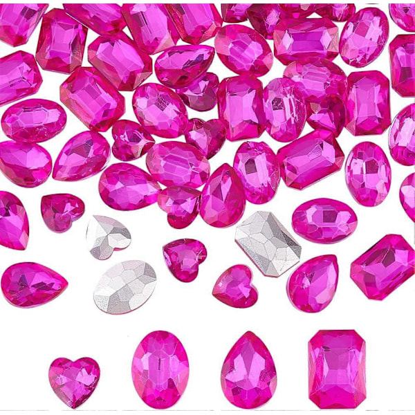 94 stk. Spidsryggede Rhinestones 6 Størrelser Glas Rhinestones Ædelstene Klar AB Farve Dråbeformede Juveler Udsmykninger med Sølvbelagte Bagside Krystalsten til