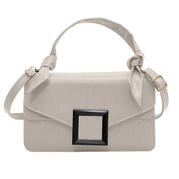 Dames Messenger Bag Klassisk Skulderveske Håndveske Sling Simple Kunstig Lær Liten Veske white