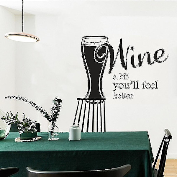Wine A Bit Ølkopp Kjøkken Tapet Selvklebende Veggdekorasjon Hjem Dekor Veggklistremerke For