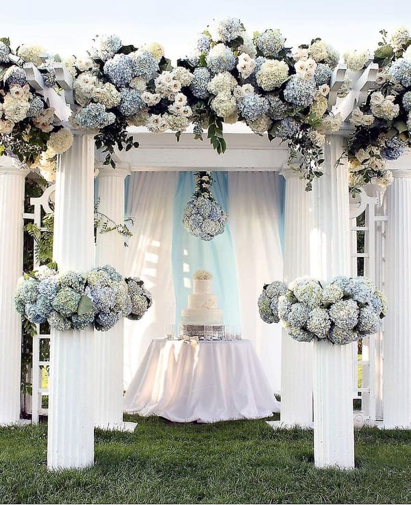 10-pak Hydrangea Hoveder Kunstige Blomsterhoveder Til Hjemmebryllupsdekoration Blue