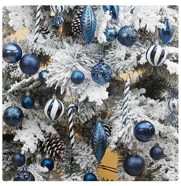 Julekulepynt til juledekorasjoner, 40 stk. juletrepynt Blue