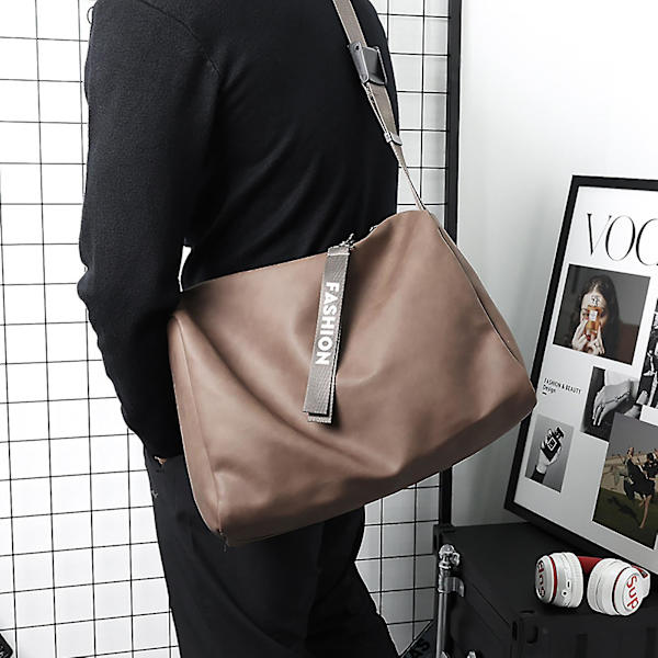 Dam Fitness Gym Väska Dragkedja Stängning Stor Kapacitet Crossbody Väska För Gym Weekend Getaway Black