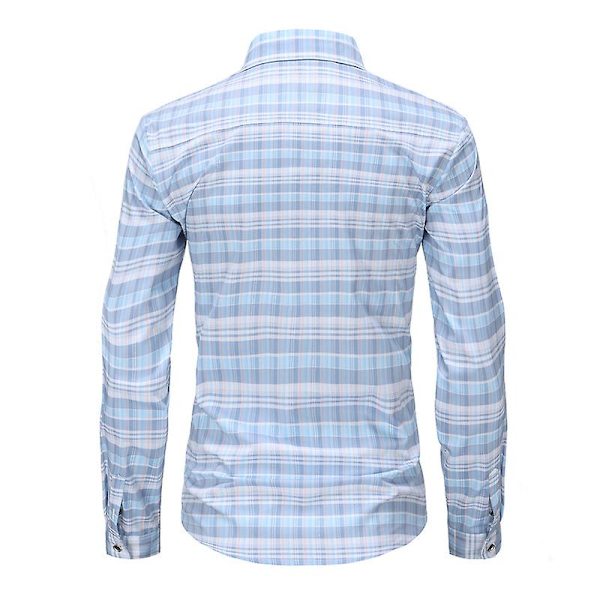 Miesten Slim-fit pitkähihainen paita, Miesten napitettavat paidat Yellow M