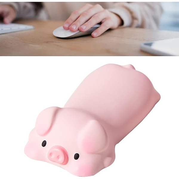 Handledsstöd för mus 4,9 x 2,5" liten PU tecknad djur trötthetslindring mus ergonomisk handledsstöd matta för laptop tangentbord (rosa pink)
