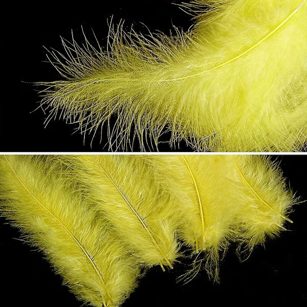 100 stk. bløde kalkun Marabou fjer 10-15 cm til håndværk drømmefanger dekoration naturlige bløde kalkun Marabou fjer, gul