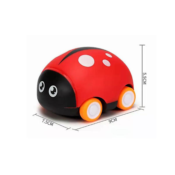 Cartoon Inertial Insect Pull-back Car Light Double Pull-back Resistance Car Beetle Toy Car 4pcs