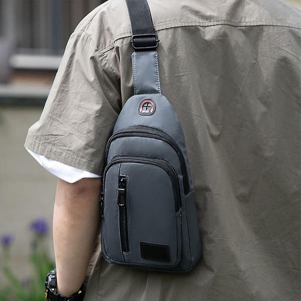 Sling Compact Crossbody Ryggsäck Och Dagväska grey