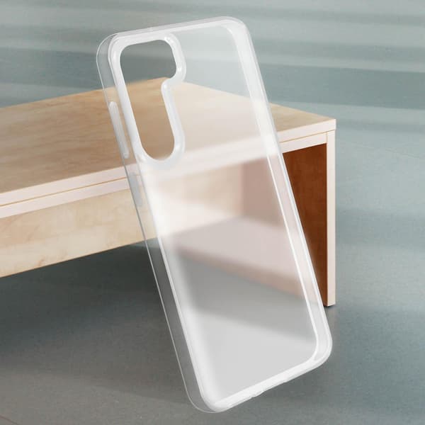 Cover til S23 Plus Transparent Hård Bagside og Blød Kontur Crystal Serie