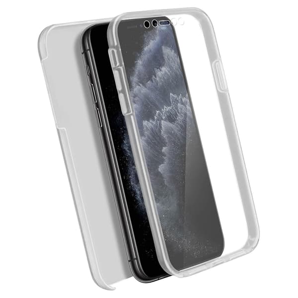 360-deksel for iPhone 11 Pro Max Fleksibel Front & Stiv Bakside - Svart Transparent