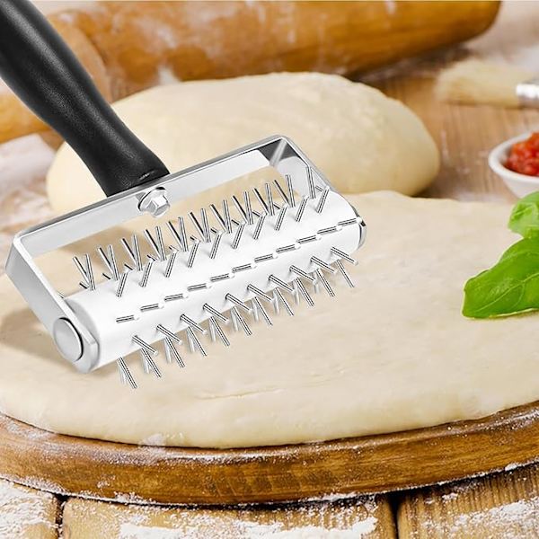 Pizza Deg Roller, Dough Docker Roller för Pizza,Spiked Roller Pizza Deg Docker - Bakverksrulle, baktillbehör