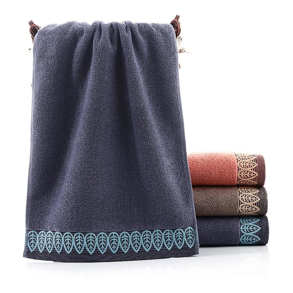 Absorberande och mjuka bomullshanddukar (2-pack, 34*75 cm) för hand, ansikte, gym och spa (3 färger) Blue