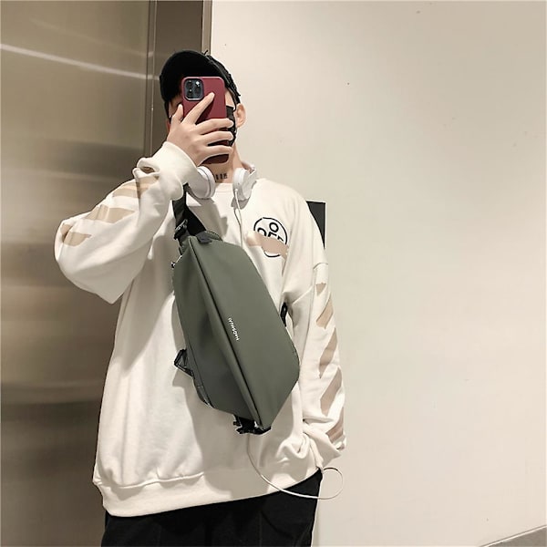 Svart axelväska för kvinnor och män, vattentät ryggsäck för resor, crossbody bröstväska, mångsidig dagryggsäck ArmyGreen