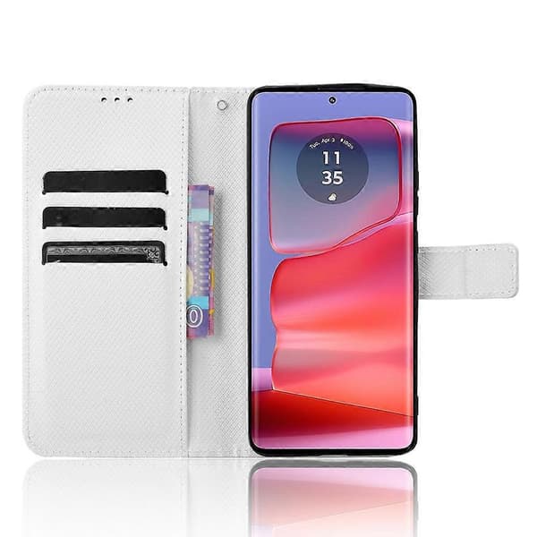 Diamanttekstur Etui til Motorola Edge 50 Pro White