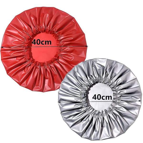 Stor duschmössa för kvinnor återanvändbar vattentät. 2-pack justerbar duschmössa present Silvery