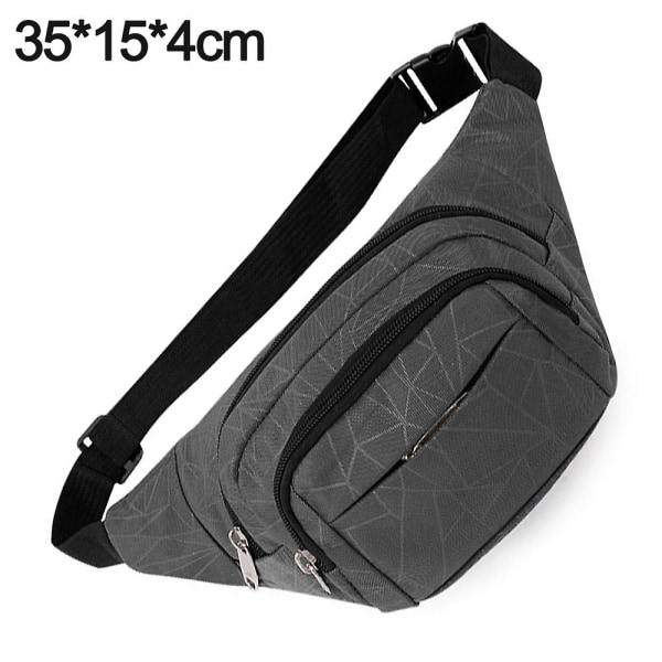 Casual herr bröstväska randig mobiltelefon midjeväska mode en axel crossbody sport ryggsäck grey