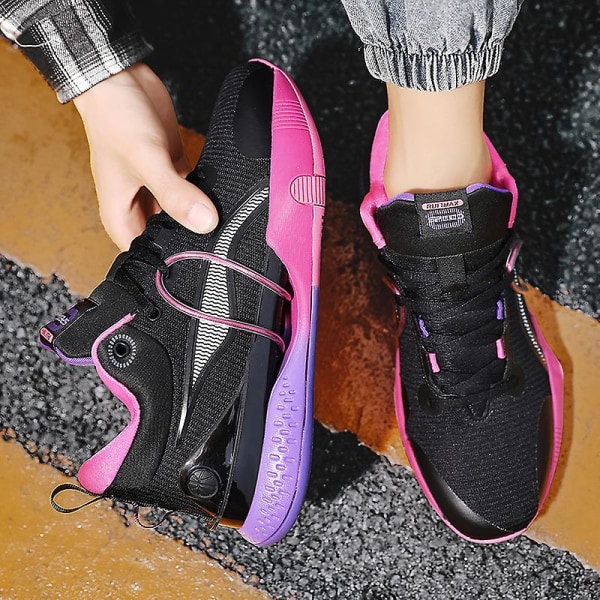 Basketbollskor för män, höga, andningsbara, halkfria, fashionabla sneakers 3F8899 Black EU 44