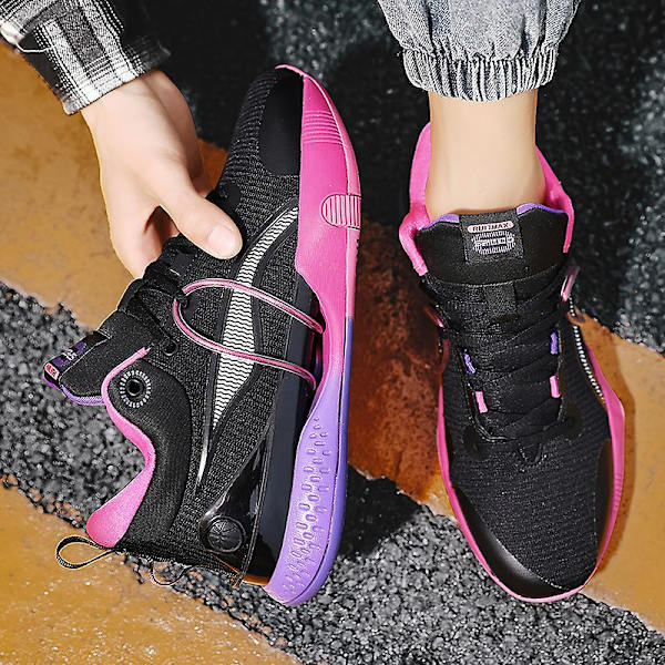Herre Basketballsko Høj Overdel Åndbare Sportssko Skridsikre Mode Sneakers 3F8899 Black EU 41