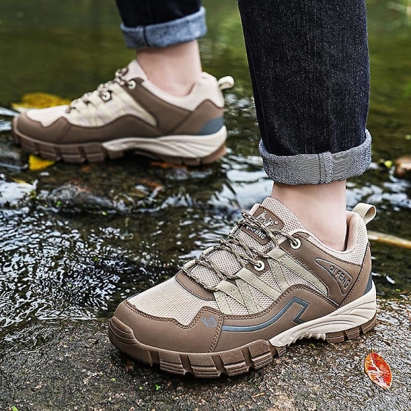 Vandringsskor för män och kvinnor, låga sneakers för utomhusvandring, trekking och promenader 3D863 Brown EU 37