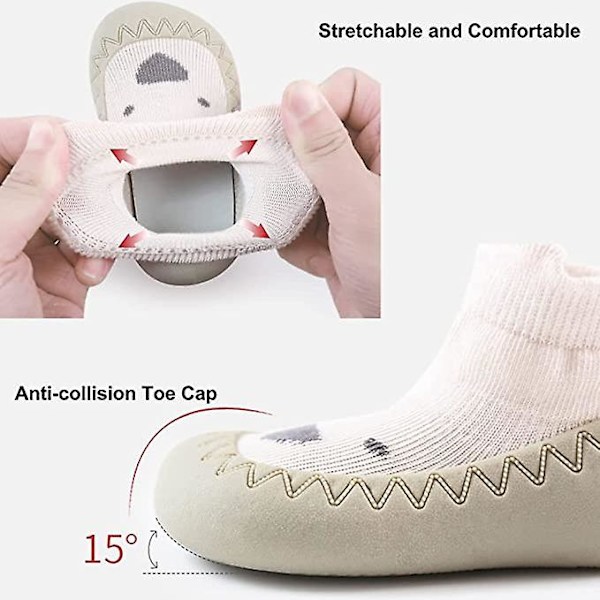 Baby Sock Shoes Halkfria Söta Cartoon Mjuka Stickade Baby Golvskor Småbarnsskor För Flickor Pojkar blue 18 24months