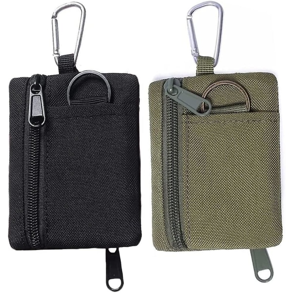 Tactical Keychain Pouch - Military Mini Size Bälte Gear Edc Pocket Organizer Som myntväska ID-korthållare Bil Fob Nyckel Midjefodral Case Hörlurspaket