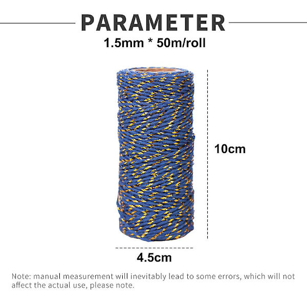 2 Volymer 108 Yards Totalt 1,5 mm Bomullstråd Diy Hantverk Tillverkning Garn Bröllopsdekorationsmaterial Julinslagningsrep Style 2
