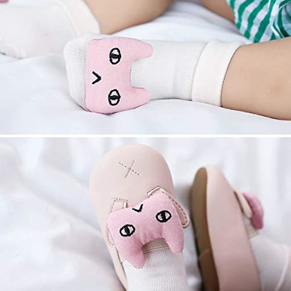 Sonarin 6 Paris Toddler Flickor Pojke Anti-halk Golvstrumpor Baby Tofflor Strumpor Dimensionell Cartoon Baby Flickor Anti-halk Bomullsstrumpor Djurdocka 0-6 Månader A M(6-18 Months)
