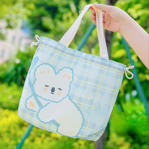 Kawaii Frokosttaske til piger sød isoleret madkasse æstetiske ting Bento køletaske frokost stofpose til skole picnic kontor gul