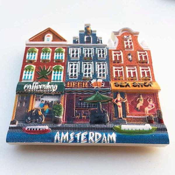 3D Amsterdam Holland Jääkaappimagneetti - Matkamuistokokoelma - Koti- ja keittiösisustus - Amsterdam Alankomaat Magneettitarra