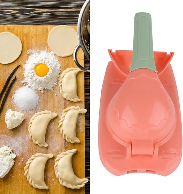 2 I 1 Dumpling Maker Dumpling Press, Plastsäkert Dumpling Making Tool Effektiv Manuell Dumpling Maker Mögel Skin Rosa För Kök