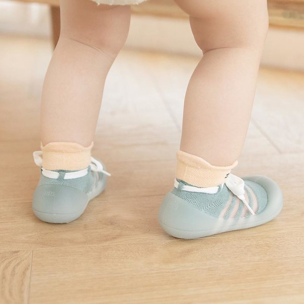 Våren Baby Toddler Skor Baby Skor Halkfri Förtjockning Skor Sock Golv Skor Fotstrumporgrön1par