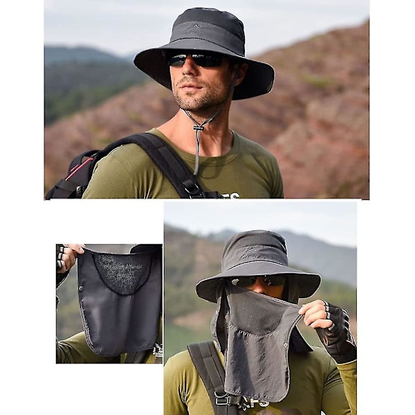 Udendørs Solhatte Unisex Foldbar Åndbar Vandrehat Vandtæt Boonie Fiskehat Havehat Bred Skygge