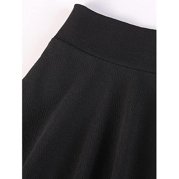 Kvinners Plise Mini-Skjørt, Solid Ruffle Lingeri-Skjørt Med Shorts Black S