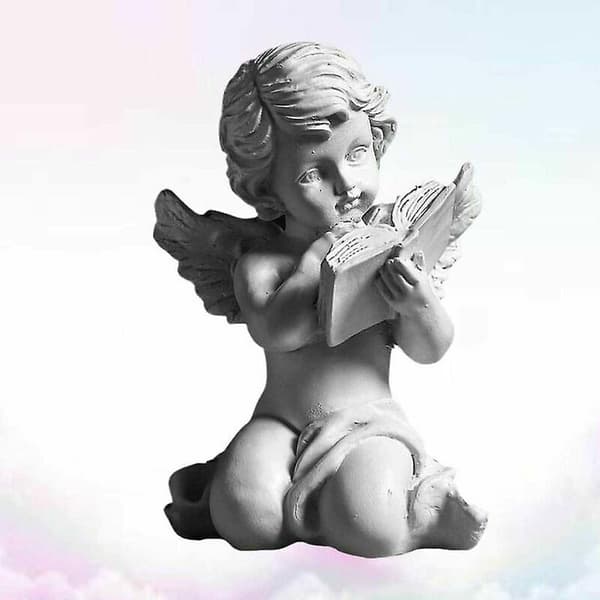 Resin Engel Figur Engel Statue Skrivebordsdekorasjon Ornament For Kontor