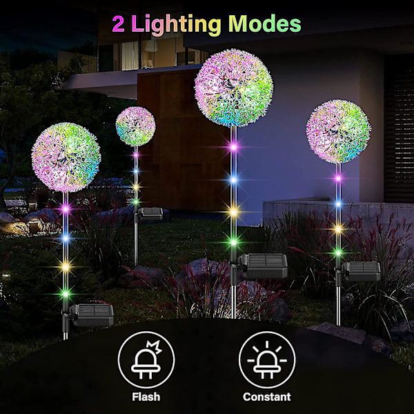2-pack 36 LED solcellslampor för trädgården