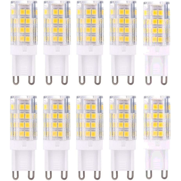 10 st G9 LED-lampor, varmvit 3000k 5w G9 motsvarande 40w halogenlampor 420 lumen; ej dimbar [energiklass A+]