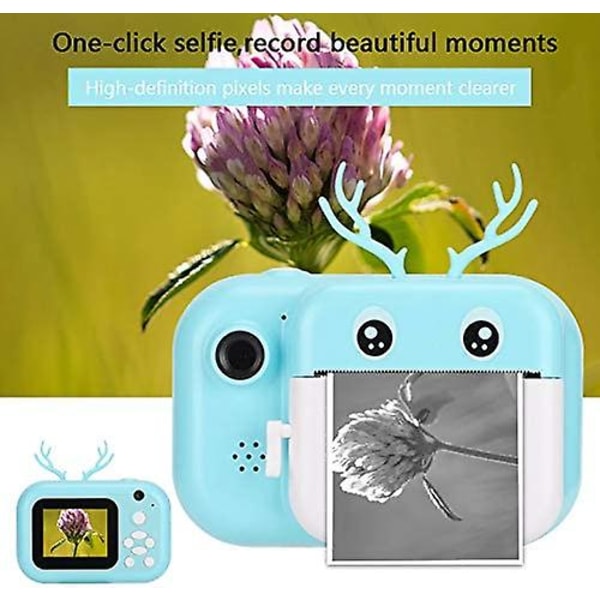 Kids Instant Print Camera Digital Creative Print Camera Children S Selfie Camera Thermal 1080p Kids Video Camera Toy With USB 24in 16g Twin Lens For G blue