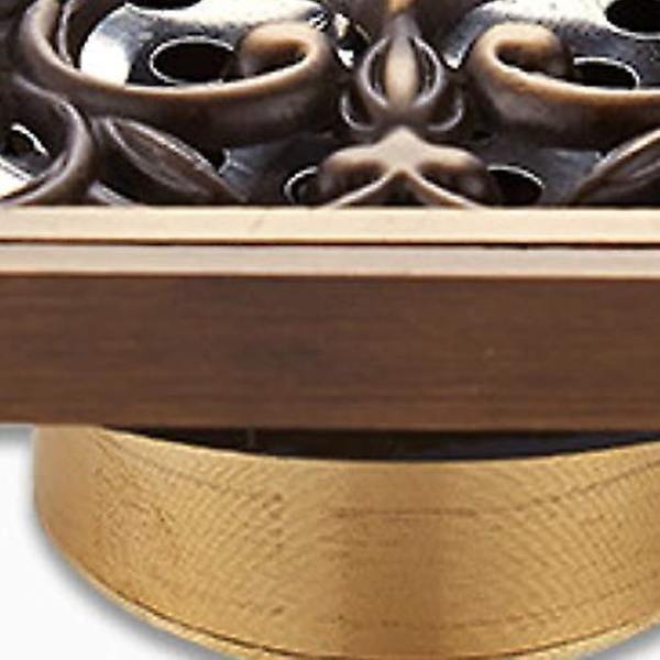Duschbrunn Golvavlopp Badrum Toalett Kök Balkong Deodorant Avloppsbrunn Galler Sil Lock Creative Modern Mässing 1st Golvstående, Guld