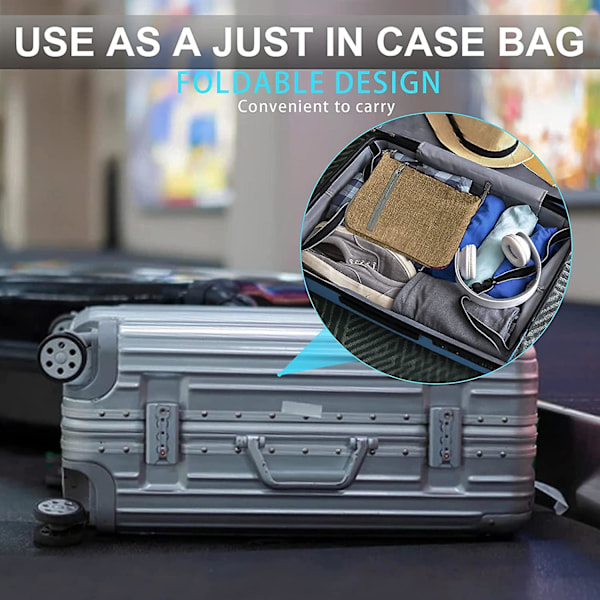 Reise-Dufflebag for menn, 65l sammenleggbar reise-duffelbag med sko-rom nattpose for menn kvinner vanntett og rivebestandig khaki