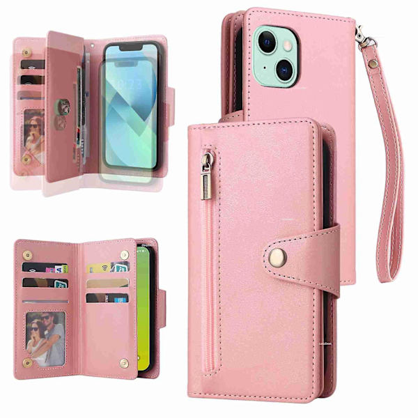 Læder Telefon Cover til iPhone 15 Grey