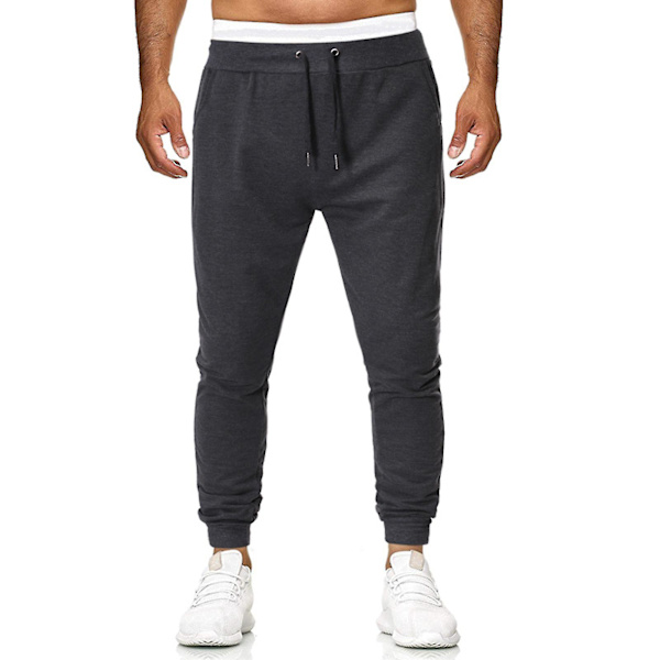 Miesten syksyn urheiluhousut tyylikäs ja kaunis collegepaita pehmeää materiaalia miehille muodollisiin päivittäisiin juhliin M Dark Grey