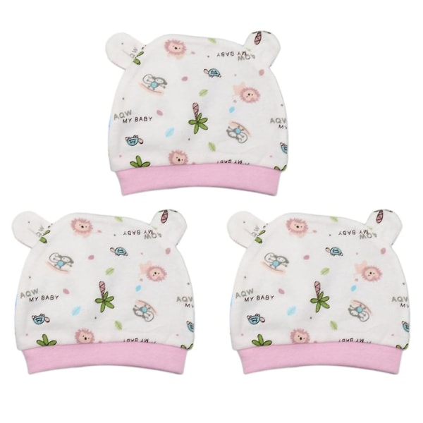 3-delad babyhattsset lämplig för 0-3 månader gamla, nyfödda babyhattar för pojkar och flickor style3