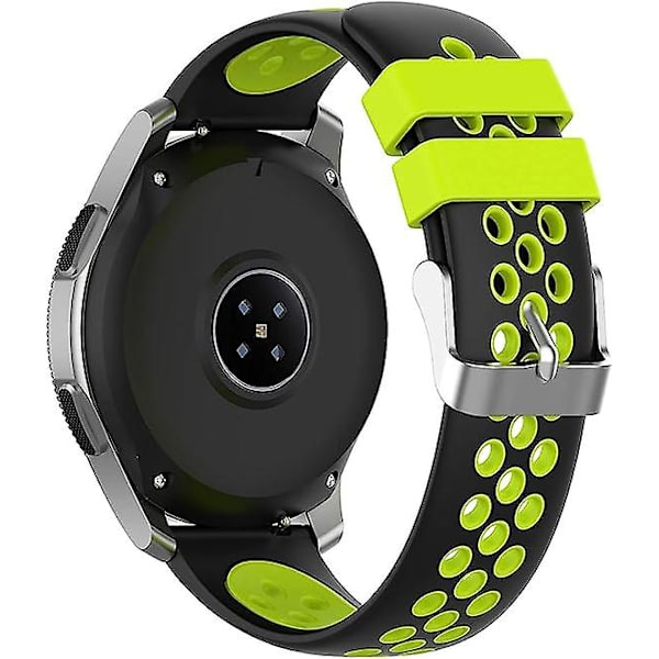 Galaxy Watch 46mm/s3 armband, Samsung Galaxy Watch3 45mm silikonersättningsarmband med lufthål 220mm