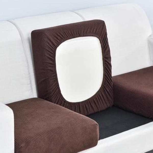 Elastisk Gitter Lenestol Sofapute Trekk Passer Til Sjeselong, Sofatrekk Maisfleece Sofaputetrekk Dark Coffee