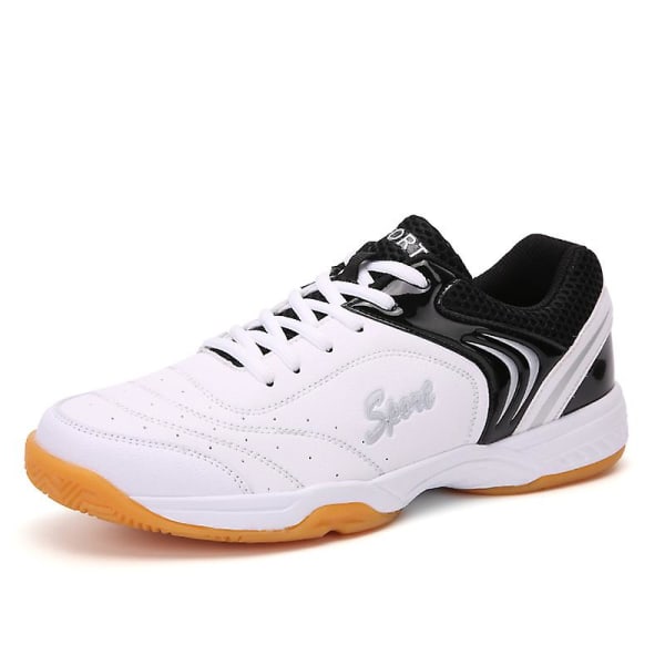 Lett Sneakers for Menn og Kvinner - Mote-sko for Innendørsbane - Egnet for Badminton 3D7059 WhiteBlack EU 46