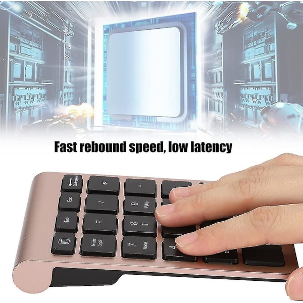 Bærbar Numerisk Tastatur Trådløs 2.4g Nummerfelt Med Usb-modtager, 22 Tasters Mini Numerisk Pad Til Bærbar Computer Multi-farve Valgfri rose gold