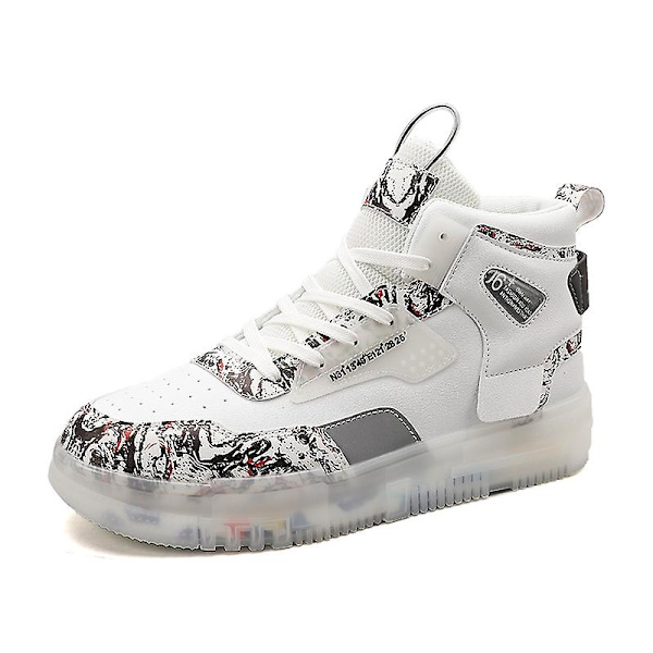 Herre Sports Løbesko Basketballsko Åndbare Sneakers Fr9966 White EU 44