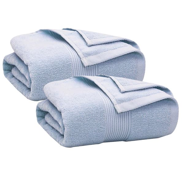 100% Bomuld Badehåndklæde Sæt Med 2| Oversized Badehåndklæder| Absorberende Badehåndklæder| 70*134cm Light blue