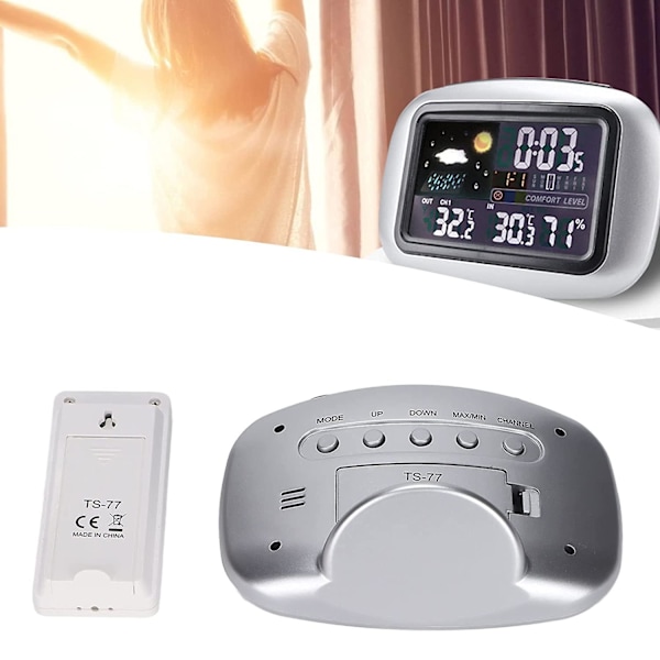 Väderstations termometer, färgskärm väder hygrometer termometer för växthus kontor hem