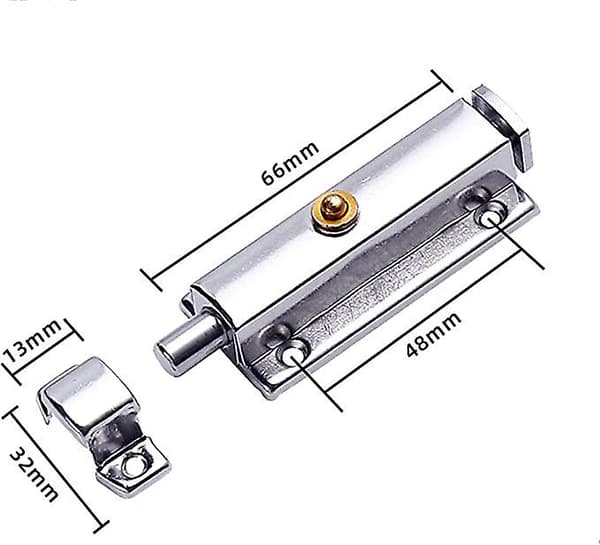 4\" Dørbolt til indvendig dør, rustfri stål fjederlås, cylinder glide lås