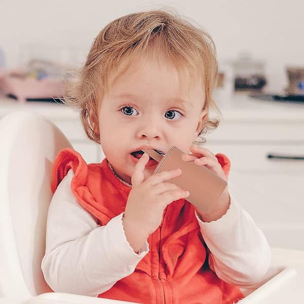 Småbarn Kopp med Sugerør, Matvaregodkjent Silikon Treningskopp for Baby, Leveres med Sugerørbørste, BPA-fri, 207 ml (salvie)
